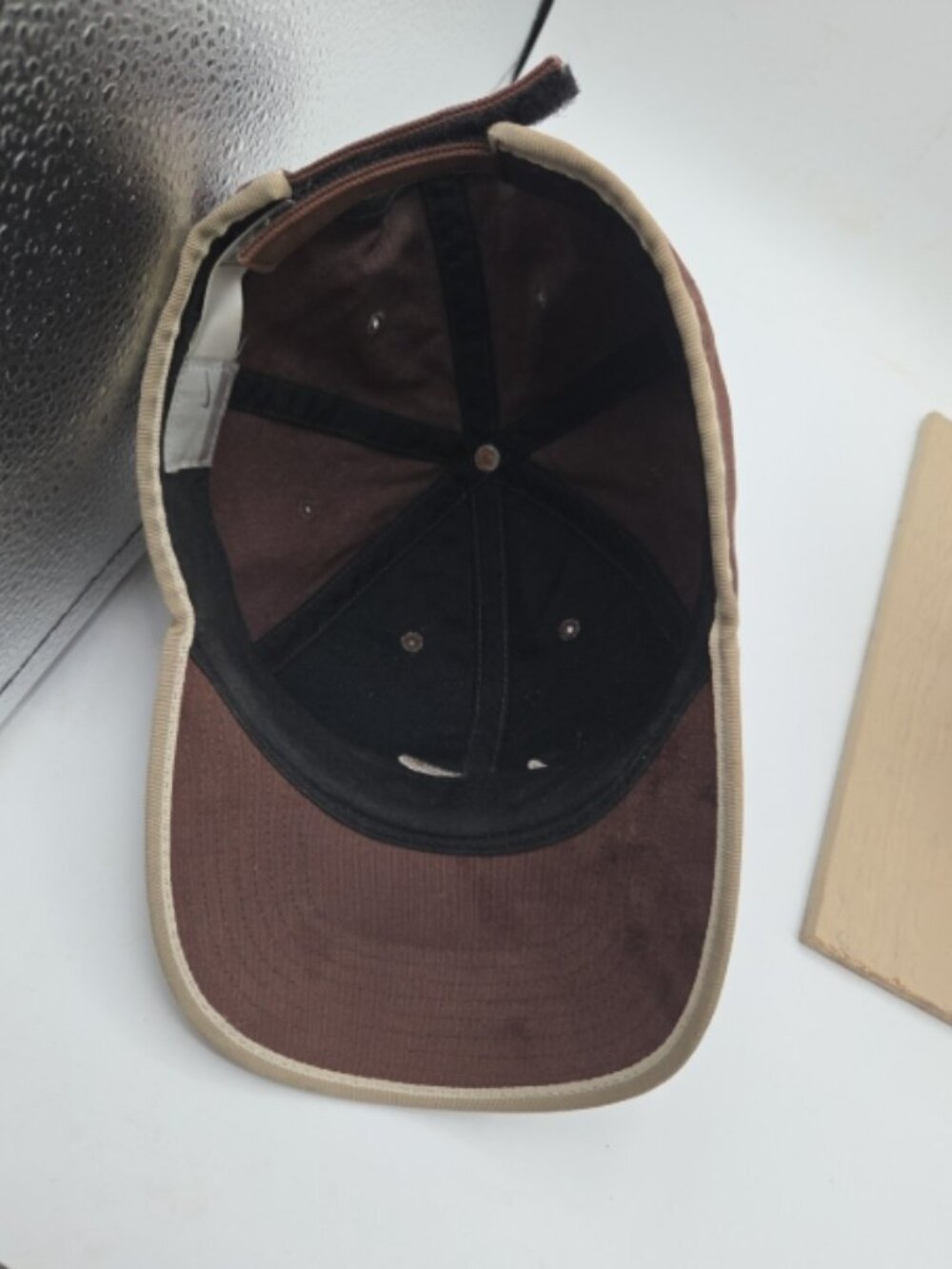 Nike Brown Strapback Hat Canvas Swoosh Logo Adjustable Cap - Picture 6 of 8